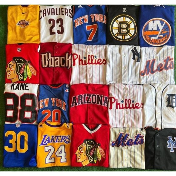 Wholesale MBL NBA NHL Jersey Lot of 20 Promo Reseller Youth Sizes Hockey - Picture 2 of 16